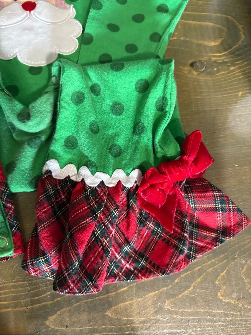 Ricrac and Ruffles Santa Romper size 18 M